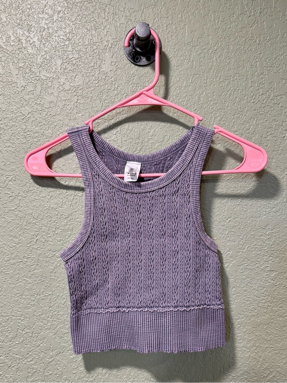 Nikibiki Lavender Cable Knit Cropped Tank Small